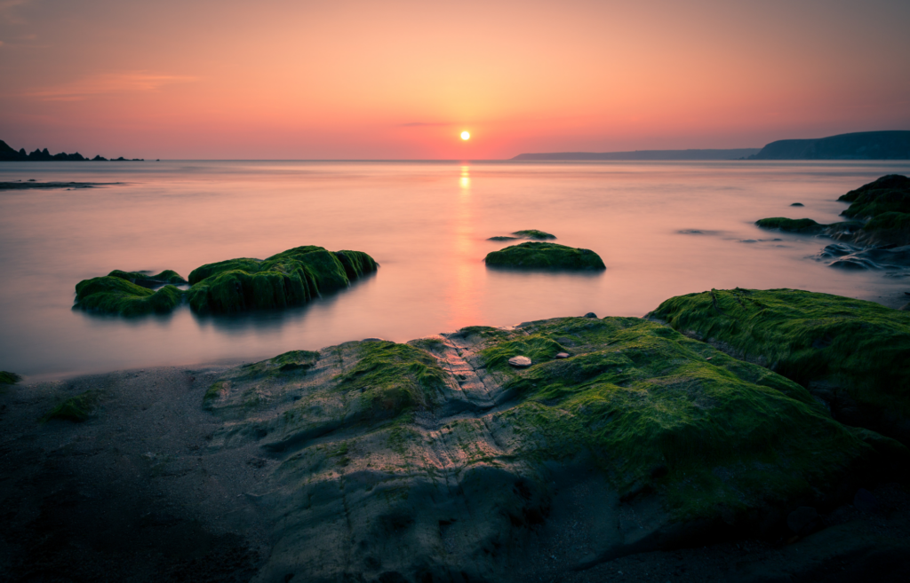 Sunset over Bigbury beach